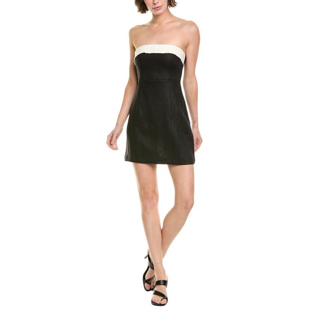 Seraphina Womens  Linen Mini Dress, Black